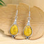 Boucles d'oreilles "Sitâ" en argent Tibétain et Jaspe Jaune