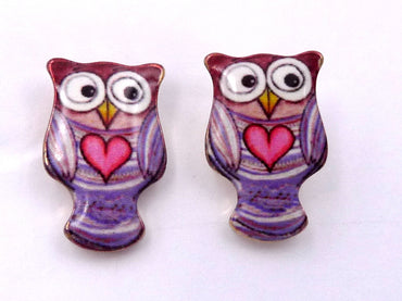 Boucles d'oreilles Clous Chouette Hibou - Fermoirs en argent 925