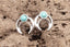 Boucles d'oreilles Croissant de Lune en argent Tibétain