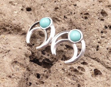Boucles d'oreilles Croissant de Lune en argent Tibétain