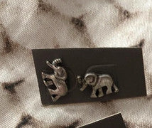 Boucles d'oreilles Eléphant en argent Tibétain