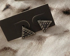 Boucles d'oreilles Triangle en argent Tibétain