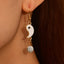 Boucles d'oreilles pendantes Yin Yang argent en agate noire et howlite
