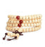 Bracelet Tibétain Mala en perles de bois de santal beige - 8 mm