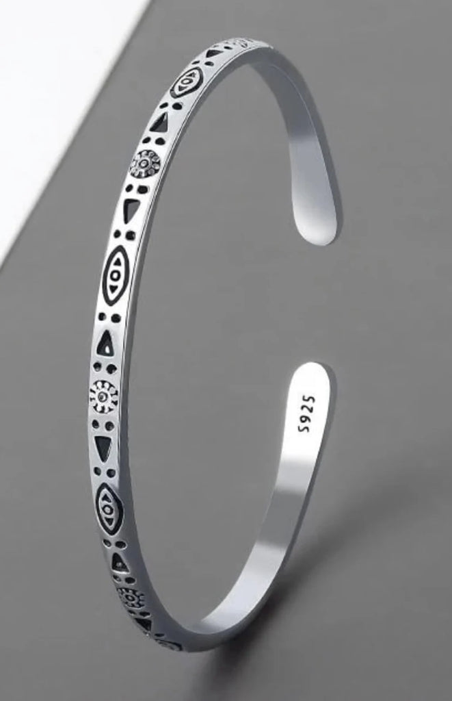 Bracelet jonc ajustable pour homme ou femme en Argent 925