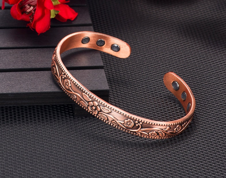 Bracelet magnétique en cuivre avec 6 aimants Anti-Douleurs, Arthrose
