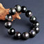 Bracelet en Obsidienne œil Celeste AAA - boules 10 mm