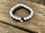 Bracelets de distance / couples - Agate noire et Howlite blanche 8 mm