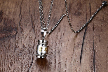 Collier Pendentif Moulin à Prières Tibétain mantra "Om Mani Padme Hum"