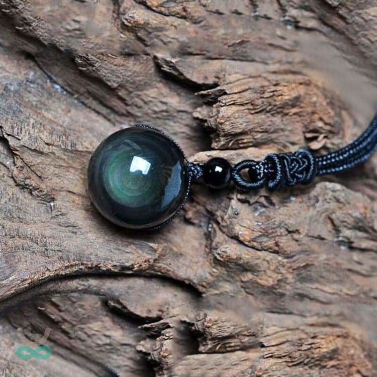 Collier "oeil céleste" en Obsidienne arc-en-ciel