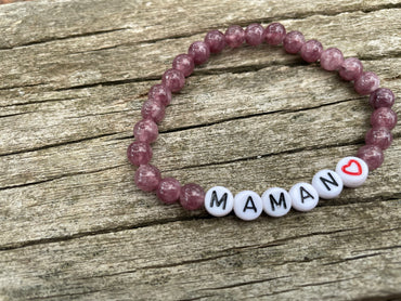 Bracelet spécial Fête des Mères en Lépidolite naturelle