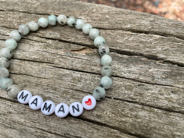 Bracelet spécial Fête des Mères en Jaspe Kiwi naturel