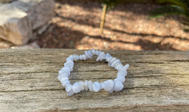 Bracelet perles chips en Aigue Marine naturelle