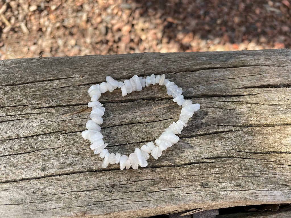 Bracelet élastique de lithothérapie en Pierre de Lune naturelle