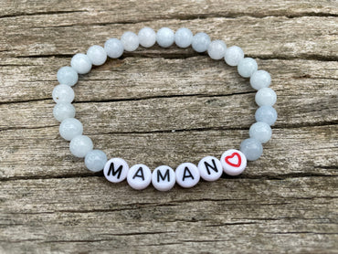 Bracelet spécial Fête des Mères en Aigue Marine naturelle