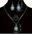 Parure boucles d'oreilles + collier "Âgo" en argent Tibétain et Howlite Turquoise