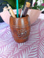 Pot à stylos en bois de thuya artisanat Maroc