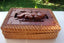 Boîte à bijoux rectangulaire gecko en bois et rotin tressé artisanat lombok