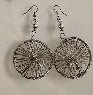 Boucles d'oreilles ethniques en fil argent artisanat du Maroc
