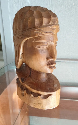 Sculpture tête en bois massif artisanat de Madagascar
