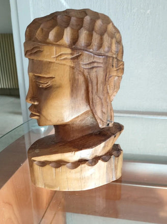 Sculpture tête en bois massif artisanat de Madagascar