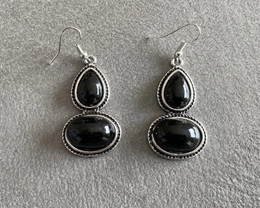 Boucles d'oreilles ethniques berbères en onyx