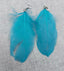 Boucles d'oreilles Amérindiennes plume bleu turquoise - Crochets en argent 925