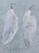 Boucles d'oreilles Amérindiennes plume rose motif floral - Crochets en argent 925