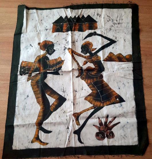 Batik africain du Burkina Faso, toile noire épaisse - Retour du champ