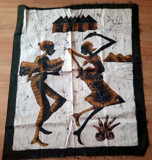 Batik africain du Burkina Faso - Danseuse et Musicienne