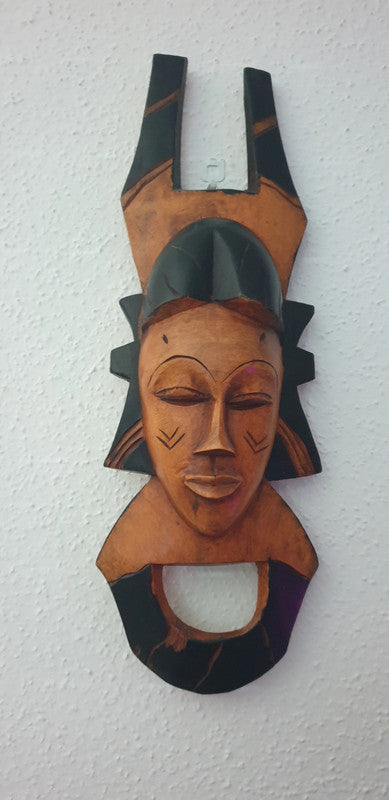 Masque africain en bois sculpté - Artisanat du Sénégal