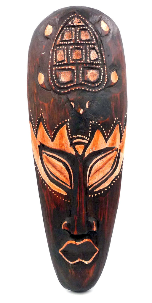  MASQUE ETHNIQUE AFRICAIN EN BOIS EXOTIQUE SCULPTÉ MOTIF TORTUE