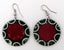  BOUCLES D'OREILLE EN NACRE (ABALONE) ET CORAIL ROUGE