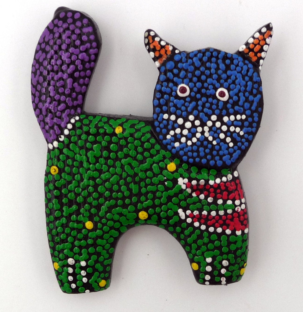 Magnet aimant chat en bois peint