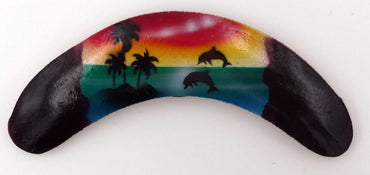 Magnet aimant boomerang en bois peint artisanat Australie