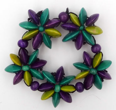  BRACELET FLEUR EN BOIS DE MANGUIER ARTISANAT BALI