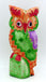 Chouette hibou multicolore en bois peint 20,5 cm Mengwi