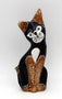 Chat en bois peint et coquille d'oeuf 15,5 cm Kaliasem