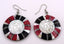 Boucles d'oreille tortue Maori en nacre et corail