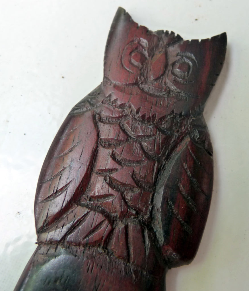 Pic pique à cheveu chouette hibou en bois artisanat Indonésie