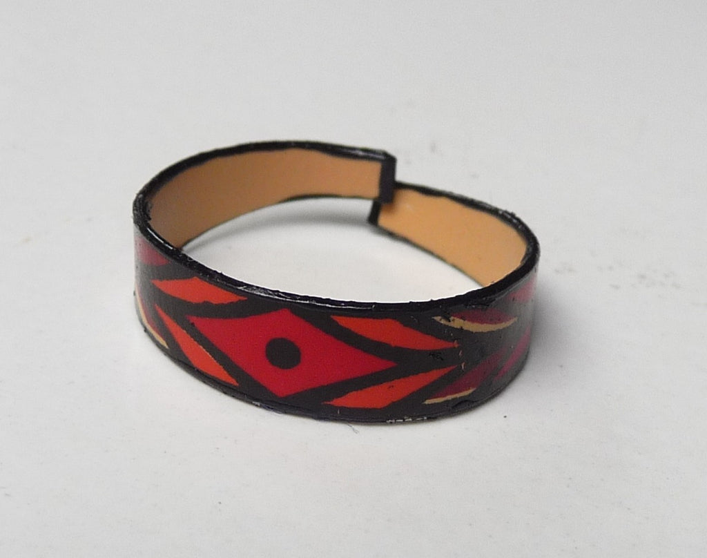 Bague ethnique en cuir artisanat Pérou