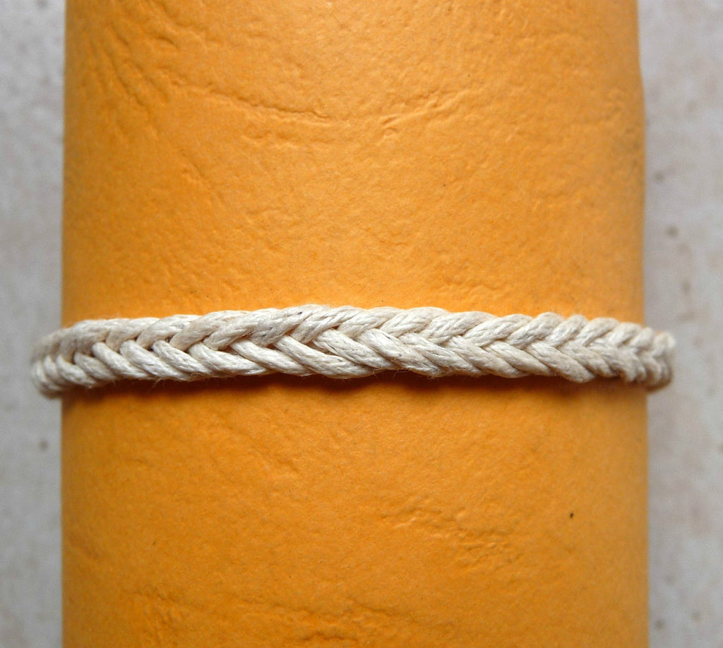 Bracelet Brésilien amitié écru 100 % coton