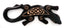 Salamandre / gecko mural en bois noir motif tribal africain 31 cm
