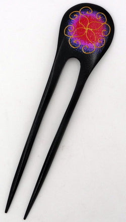 Pic /pique cheveu mandala en bois de sono