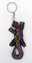 Porte-clés gecko aborigène en bois peint