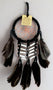 Attrape-rêves Amérindien Apache noir en plumes, cuir et os