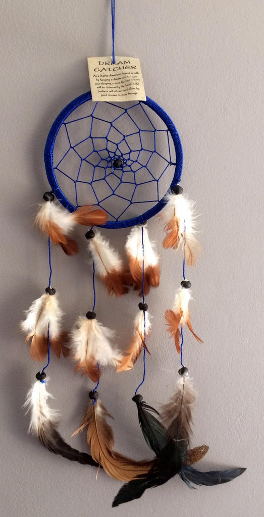 Capteur de reve attrape reve dreamcatcher bleu