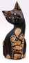 Chat en bois peint et coquille d'oeuf  15 cm Uluwatu