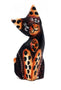 Chat bengal panthère léopard en bois sculpté et peint artisanat Bali