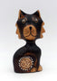 Chat en bois peint déco ethnique 10,5 cm Blahbatuh
